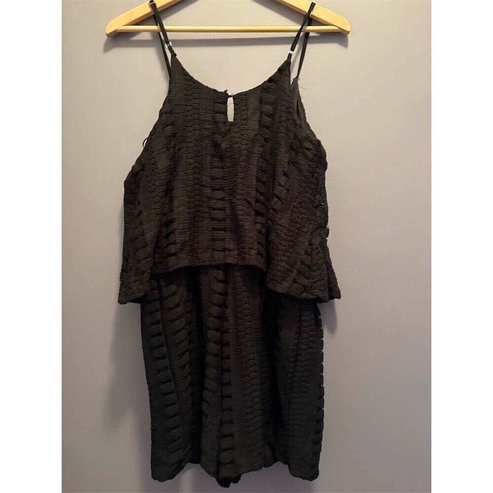 Mossimo Romper Womens Size L Black Lace Overlay Lined Fairy Babydoll Coquette - Picture 4 of 11